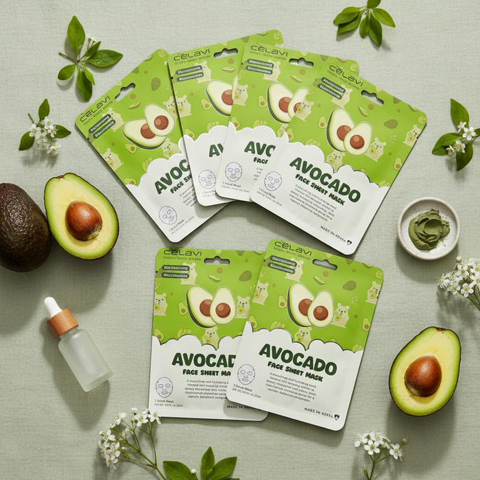 Célavi - Avocado Face Sheet Mask Pack (5 Count)