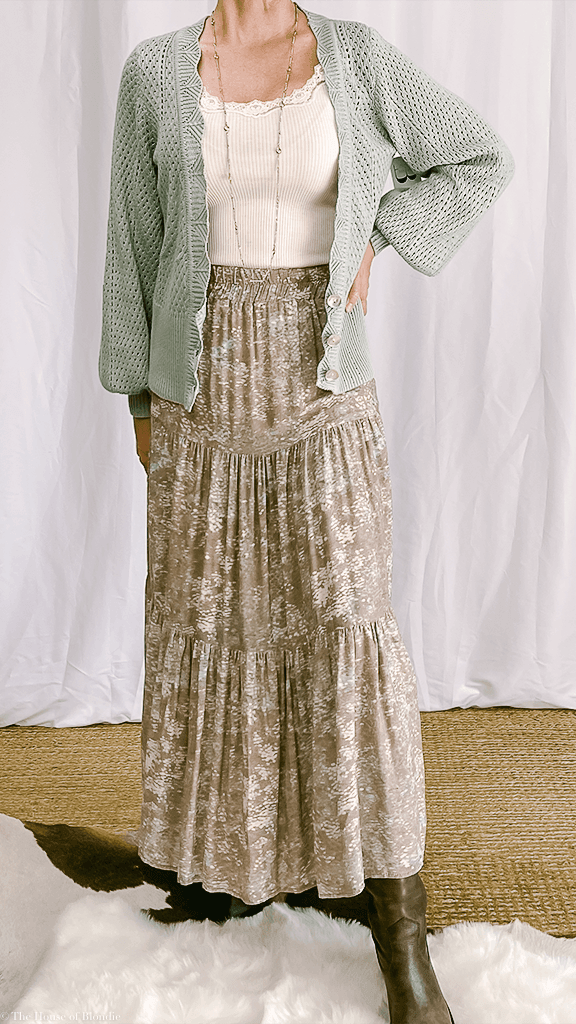 Gaia A-line Tiered Maxi Skirt by www.thehouseofblondie.com