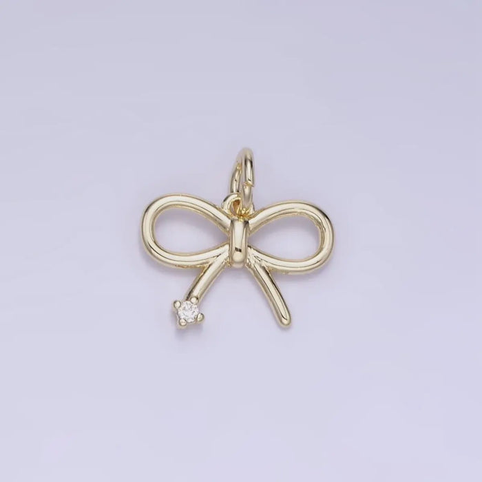 Mini Bow Crysal Accent Charm