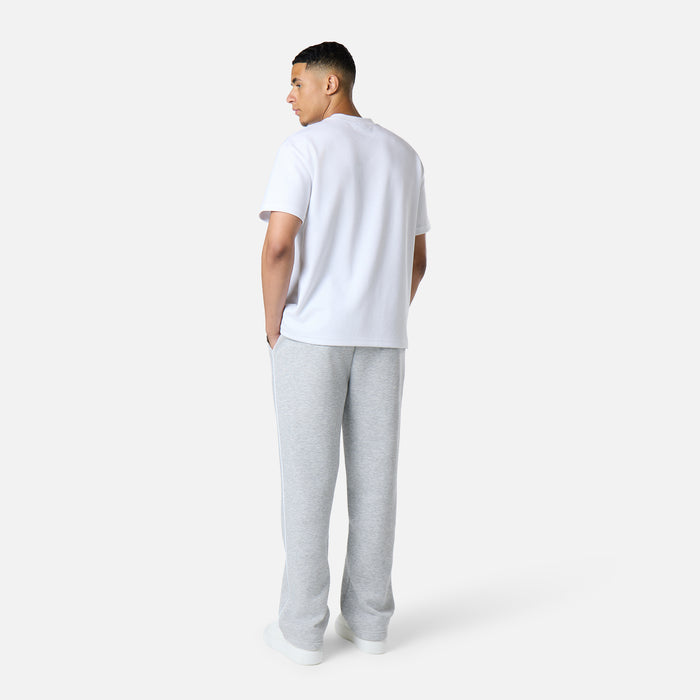 Relaxed Fit Piping Open Hem Jogger | Grey Marl