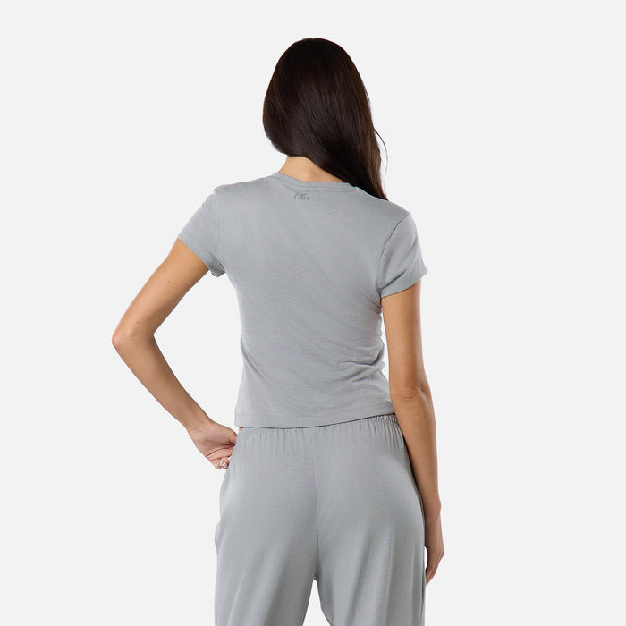 Slub Knit Top | Grey