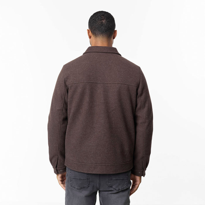 Smart Zip Faux Wool Jacket | Brown