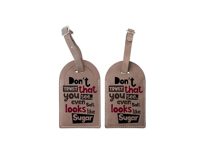 Sublimation Double Side PU Leather Luggage Tag (Gray, Arcuation Shape)