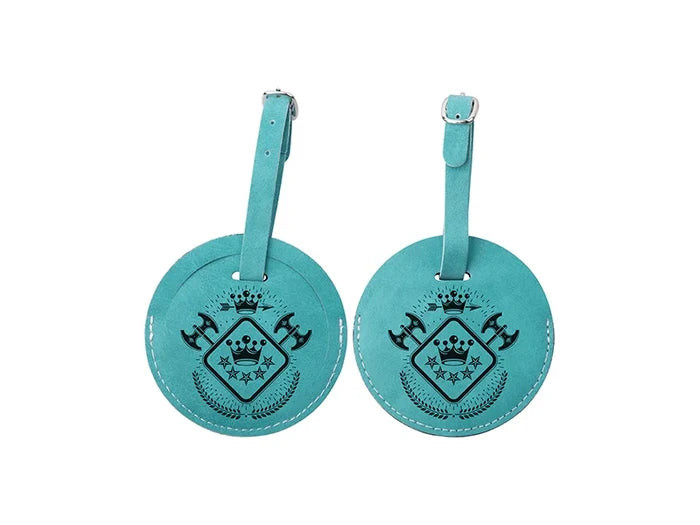 Sublimation Double Side PU Leather Luggage Tag (Green, Round Shape)