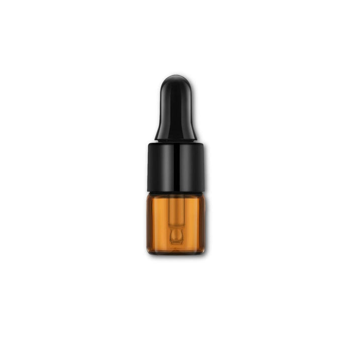 1 ml Amber Glass Vials w/ Black Dropper (Pack of 5) at Your Oil Tools