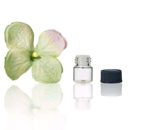 1 ml Clear Glass Vials w/ Orifice Reducer & Black Caps (Pack of 24) at Your Oil Tools