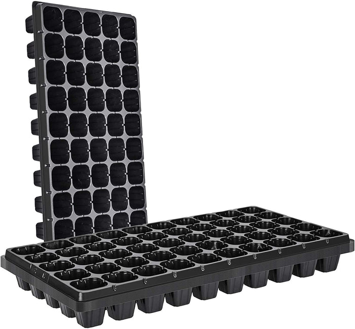10 Pack of 50 Cell Seedling Trays with Drain Holes, 500 Cells