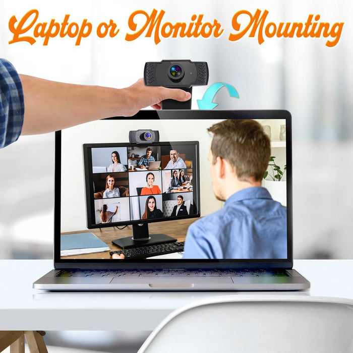 1080P HD Webcam with Mic - Smooth Video, USB Plug & Play, Wide Angle