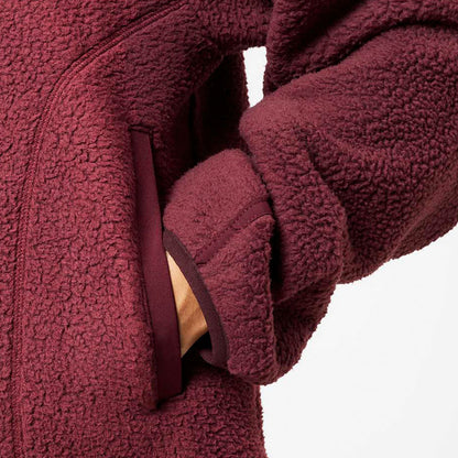 1/4 Zip Borg Fleece | Burgundy