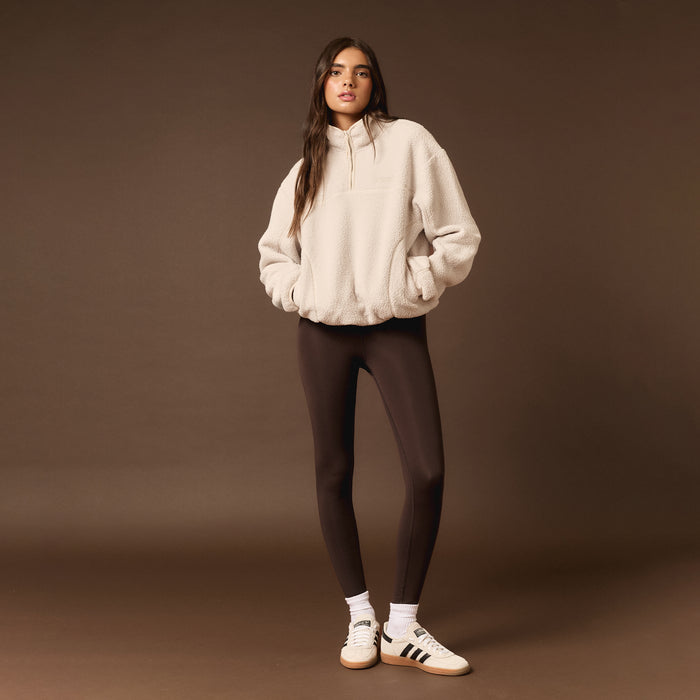 1/4 Zip Borg Fleece | Off White