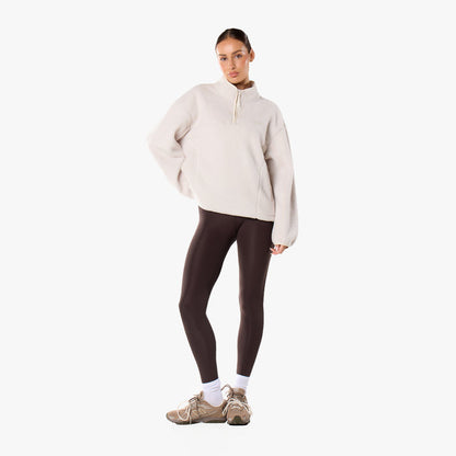 1/4 Zip Borg Fleece | Off White