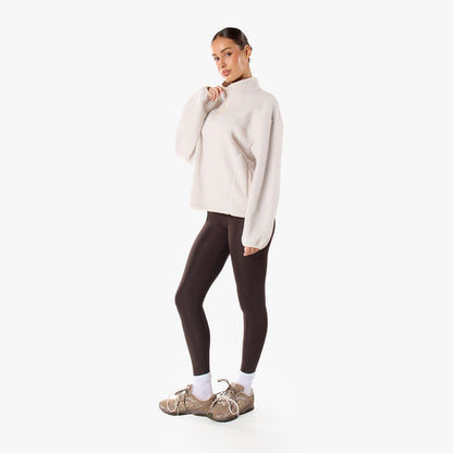 1/4 Zip Borg Fleece | Off White