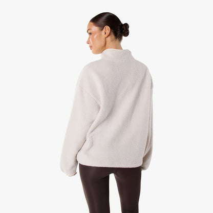 1/4 Zip Borg Fleece | Off White