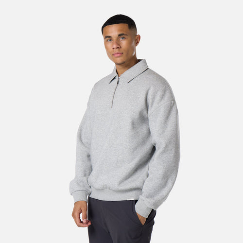 1/4 Zip Core Collar Fleece | Grey Marl