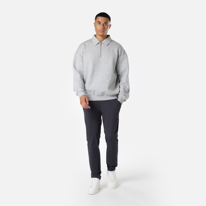 1/4 Zip Core Collar Fleece | Grey Marl