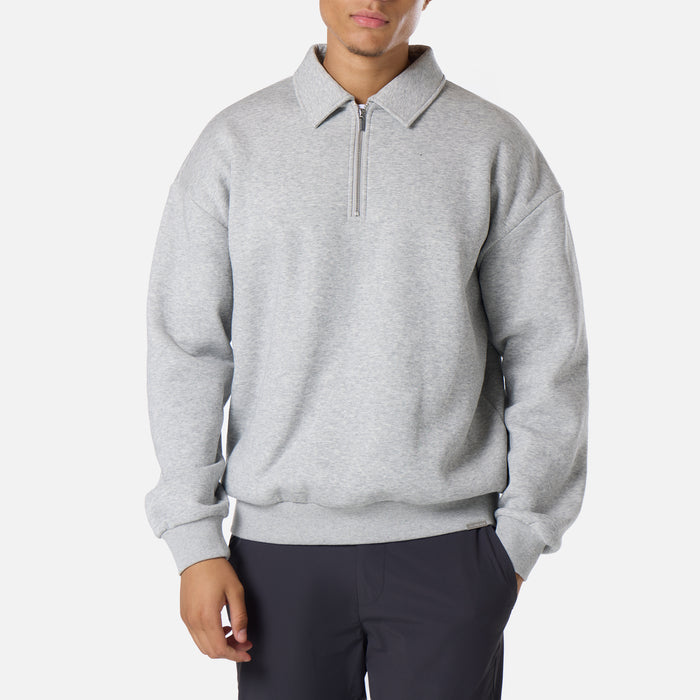 1/4 Zip Core Collar Fleece | Grey Marl