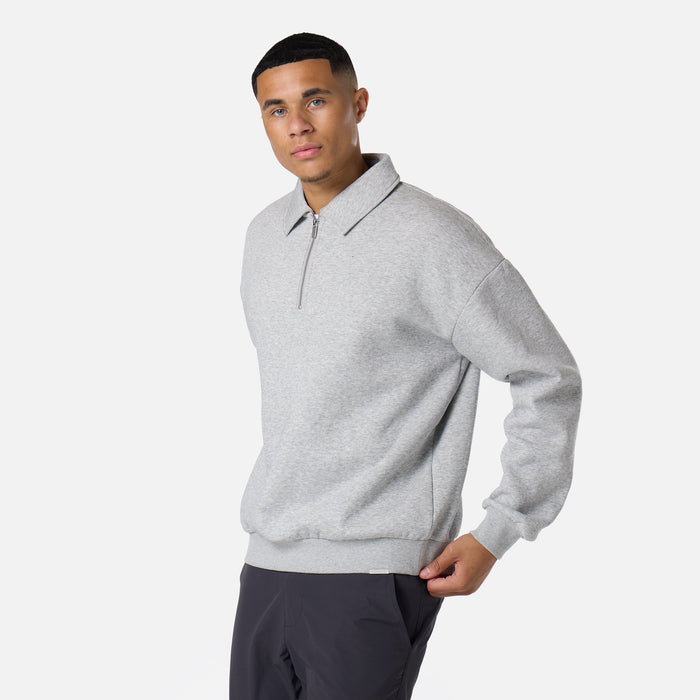 1/4 Zip Core Collar Fleece | Grey Marl