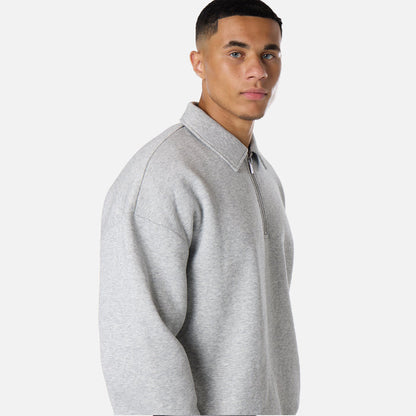 1/4 Zip Core Collar Fleece | Grey Marl