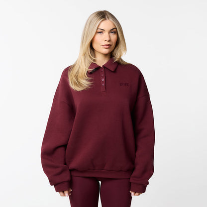 2-Pack Collegiate Button Up Sweatshirt | Grey Marl/Burgundy