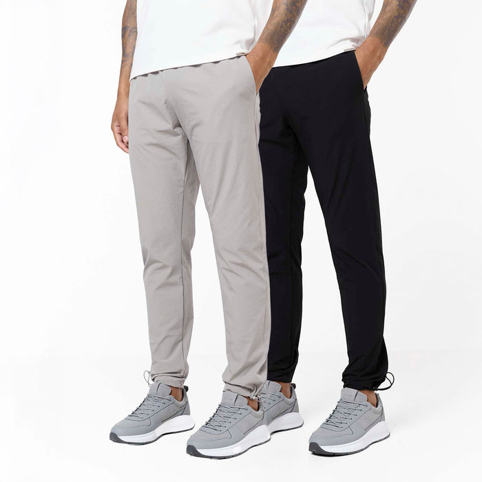 2-Pack Essential Open Hem Tech Pant | Black/Stone