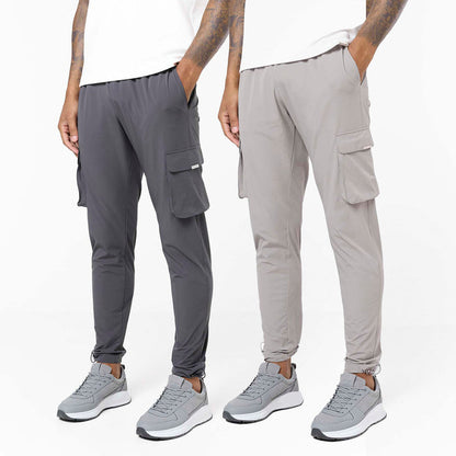 2-Pack Stretch Tech Cargo Pants | Dark Grey/Sand