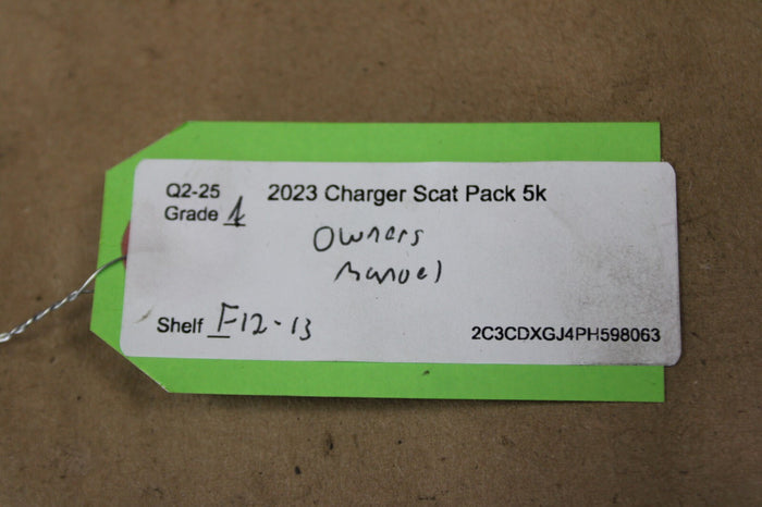 2023 Daytona Charger Scat Pack Owners Operators Manual Guide Paperback w/ Cover