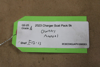 2023 Daytona Charger Scat Pack Owners Operators Manual Guide Paperback w/ Cover