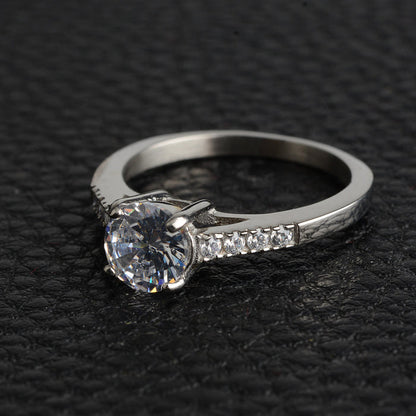 316Steel Standard 5A Zircon Women's Ring Engagement