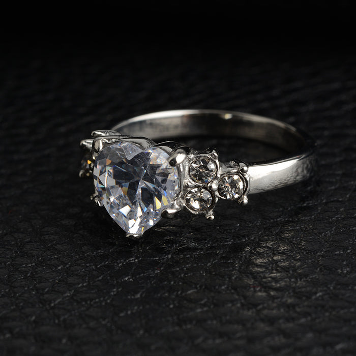 316Steel Standard 5A Zircon Women's Ring Engagement