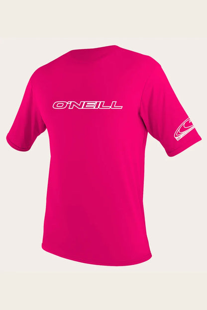 O’Neill Youth Basic Sun Shirt pink kids rash guard UPF 50+ size 10