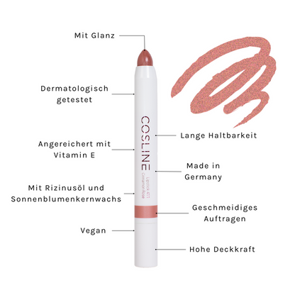 COSLINE Lippenstift Cinnamon Rose 411 Benefits