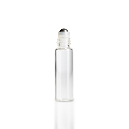 5 ml Clear Glass Vials w/ Stainless Steel Rollers & Black Caps (Pack of 5) at Your Oil Tools