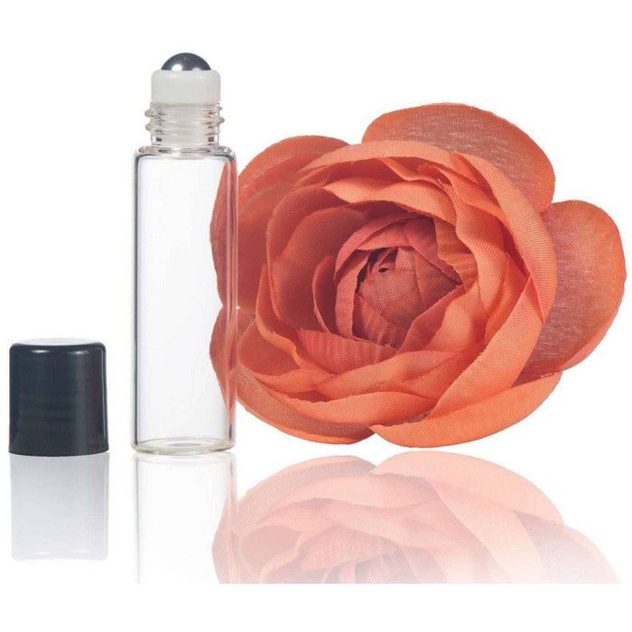5 ml Clear Glass Vials w/ Stainless Steel Rollers & Black Caps (Pack of 5) at Your Oil Tools