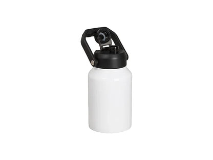 64oz/2000ml Sublimation Stainless Steel Tumbler w/ Black Portable Lid(White)