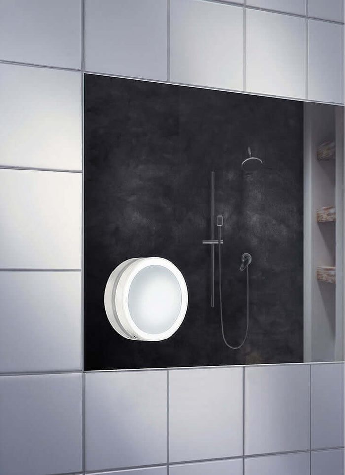 7x Triple LED Suction Cup Mirror Matte White or Matte Black - SMEDBO