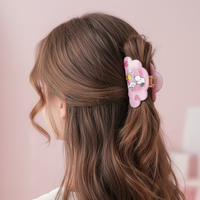 8.2cm Cloud-Shaped Cartoon Dog Hair Claw Clip – Cute Kawaii Matte Hair Jaw for Women & Girls – Pastel Pink (JC-11268M)