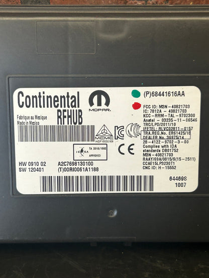 20 - 22 CHARGER CHALLENGER 300 KEYLESS ENTRY HUB RECEIVER MODULE OEM 68441616AA