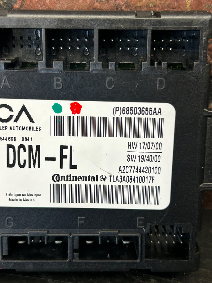 2020-2021 Dodge Challenger Front Driver Left Door Control Module 68503655AA OEM