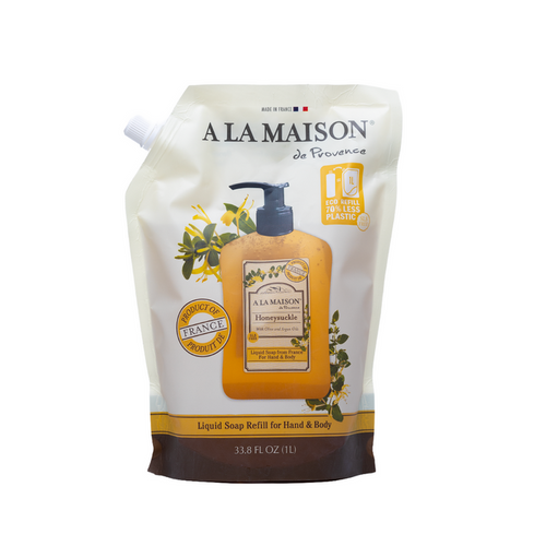 A La Maison Honeysuckle Liquid Soap Refill Pouch 1L