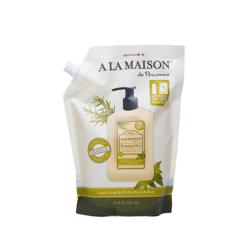 A La Maison Rosemary Mint Liquid Soap Refill Pouch 1L