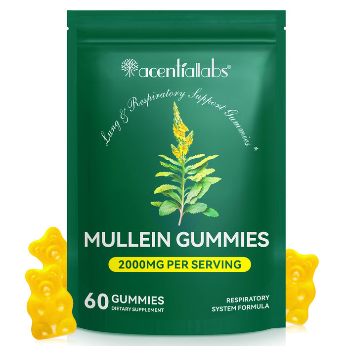 acentiallabs MULLEIN GUMMIES 2000MG PER SERVING 60 GUMMIES Bagged Gummies