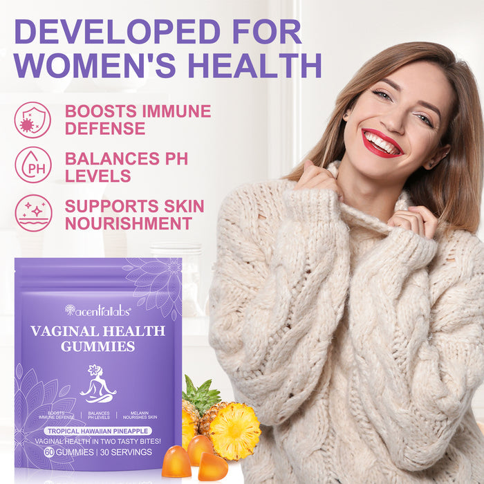 acentiallabs VAGINAL HEALTH GUMMIES TROPICAL HAWAIIAN PINEAPPLE 60 GUMMIES Bagged Gummies