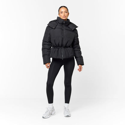 Adjustable Waist Puffer | Black