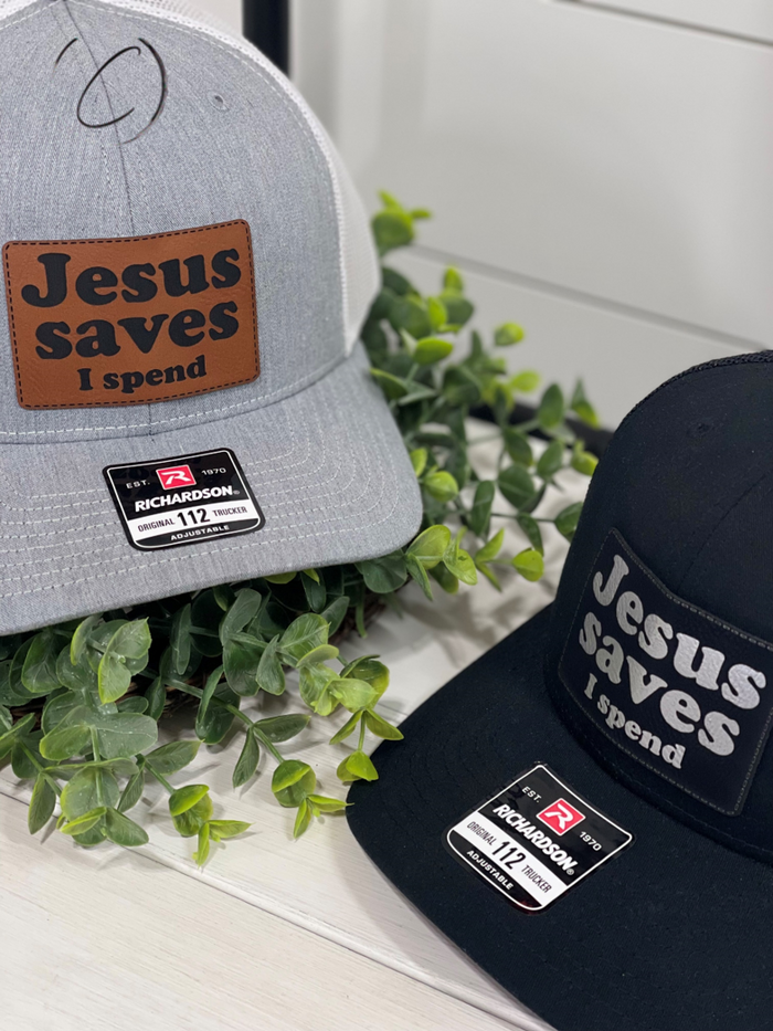 Adult Jesus Saves I Spend Patch Snapback Hat