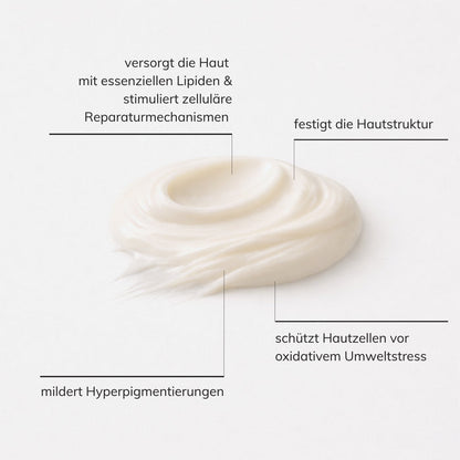 Schaubild zur Wirkweise und Textur des Santaverde age protect cream