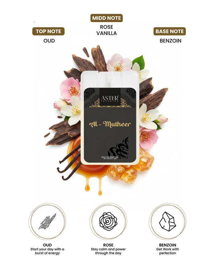 Al Mutheer Oud pocket perfume, 20ml bottle