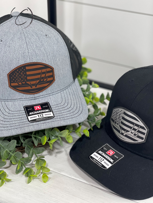 Antler American Flag Patch Snapback Hat