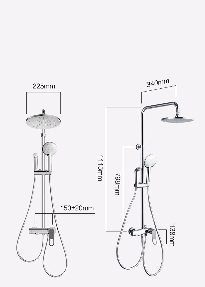 Arrow Bathroom 4 Function Shower mixer System Rainfall Shower Combo