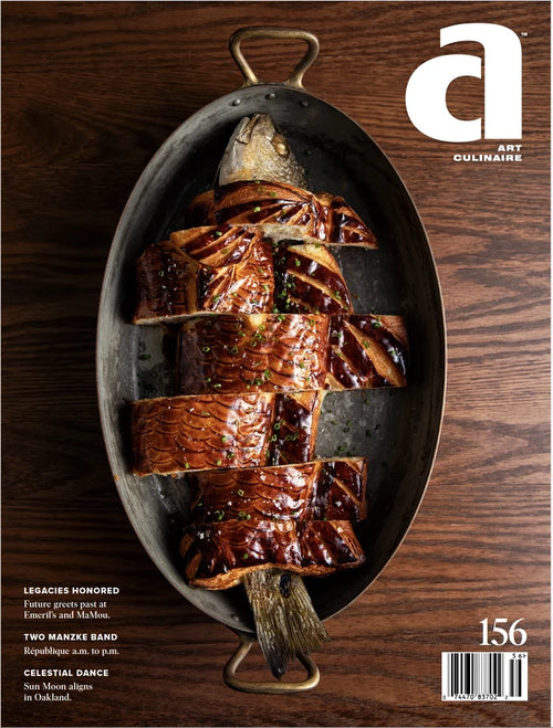 Art Culinaire Magazine #156 cover with a roasted fish dish on a wooden surface