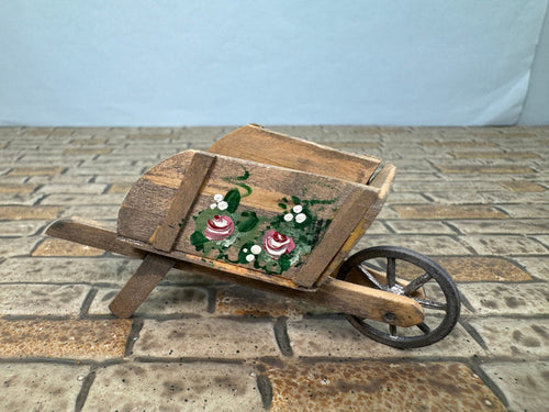 Artisan Handmade Signed Hand Painted Wheelbarrow